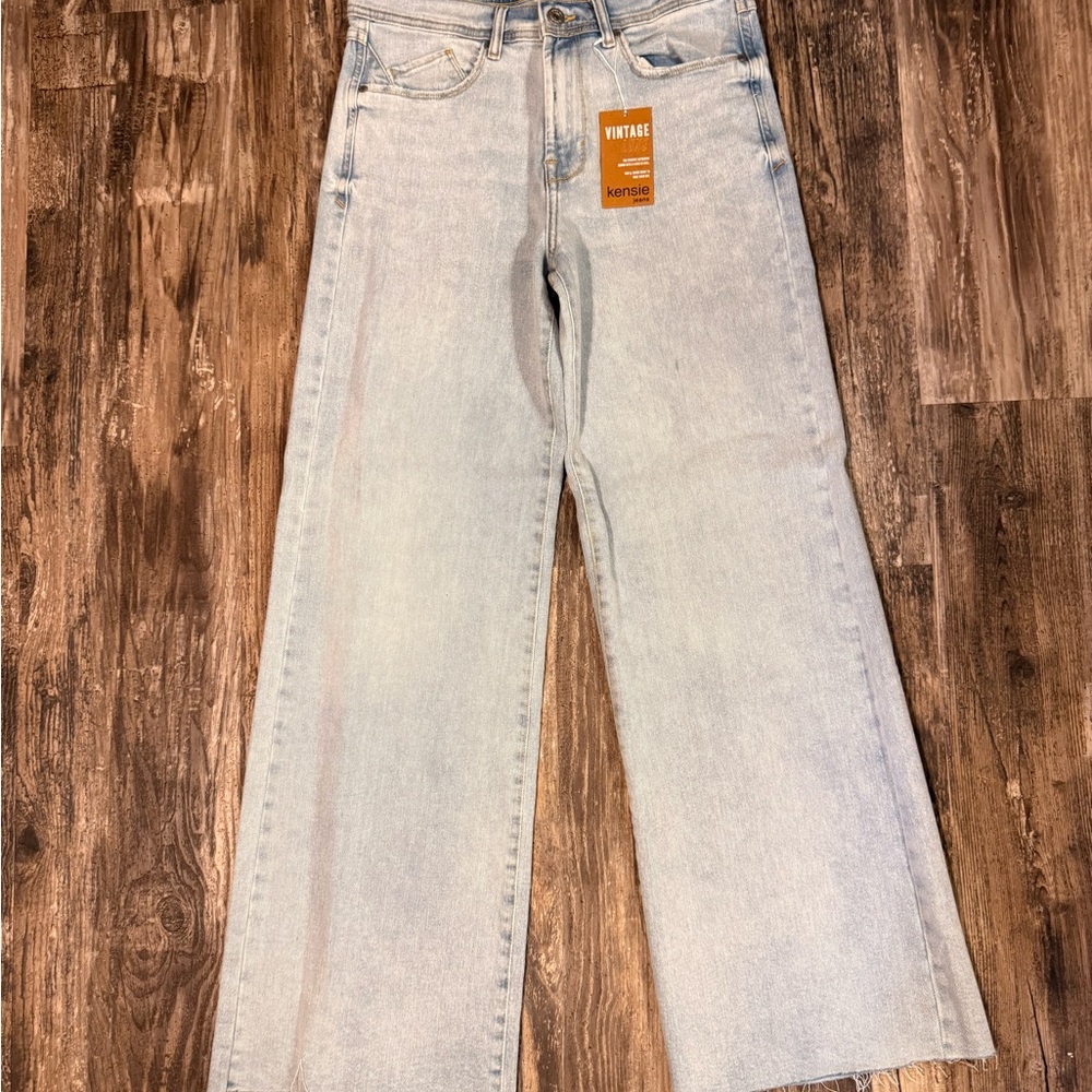 Kensie Light Wash Wide Leg Jeans - Pale Blue